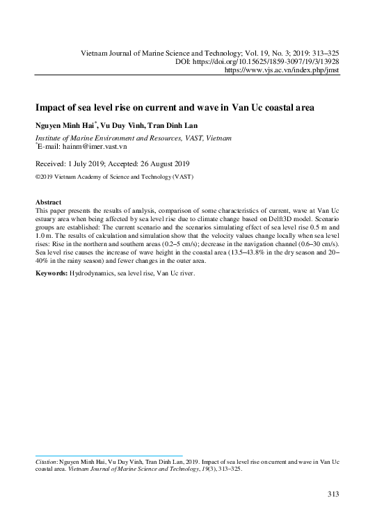 (PDF) Impact of Sea Level Rise on the Coastal Ecosystem