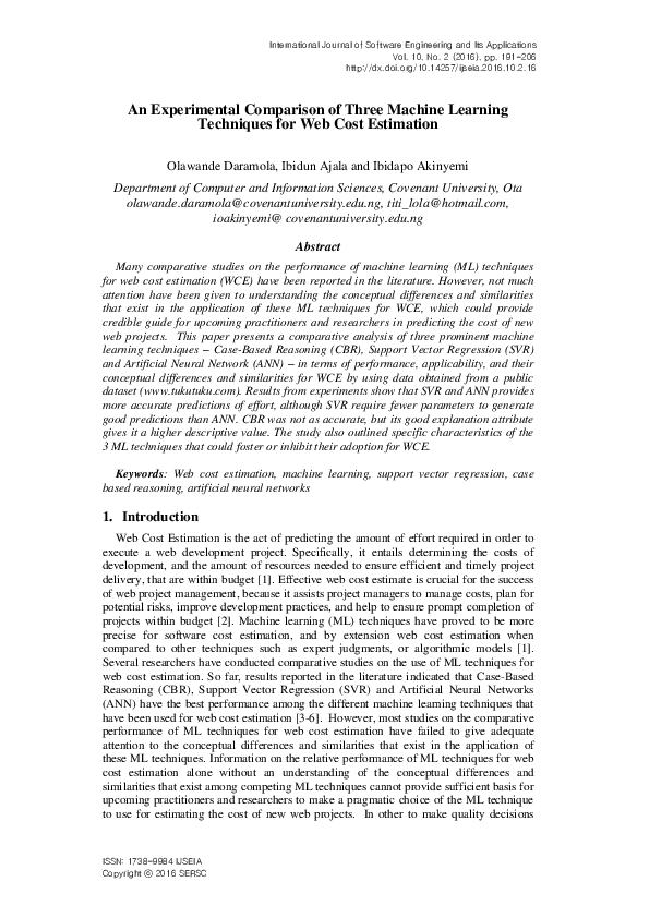(PDF) An Experimental Comparison of Three Machine Learning Techniques ...