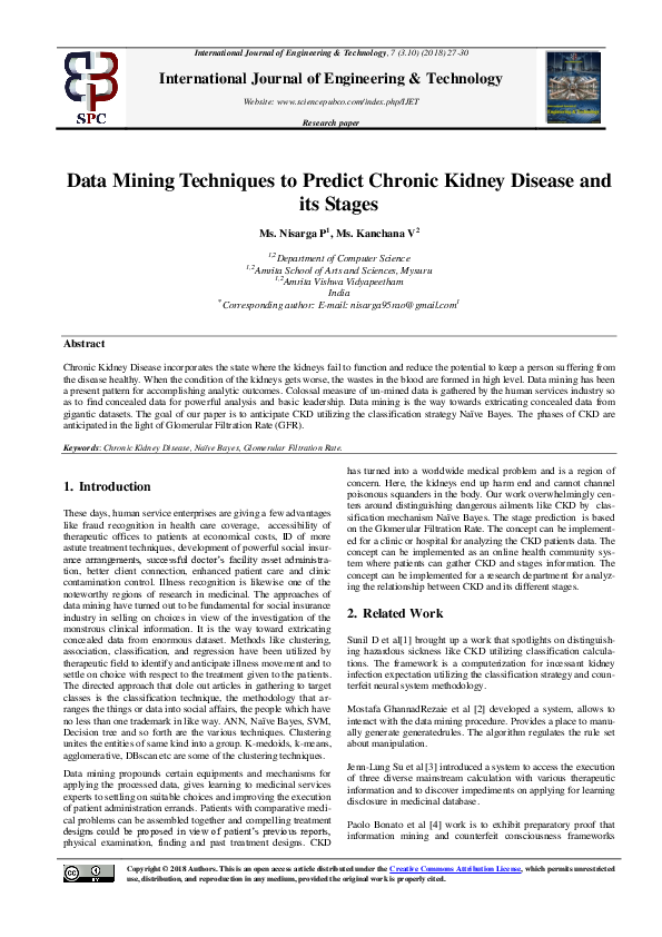 (PDF) Data Mining Techniques to Predict Chronic Kidney Disease and its ...