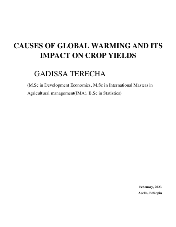(PDF) CAUSES OF GLOBAL WARMING AND ITS IMPACT ON CROP YIELDS