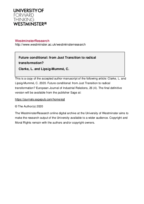 (PDF) Future conditional: From just transition to radical transformation?