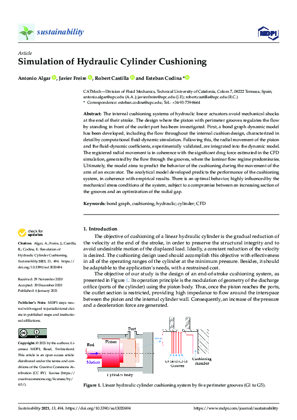 (PDF) Simulation of Hydraulic Cylinder Cushioning Robert Castilla