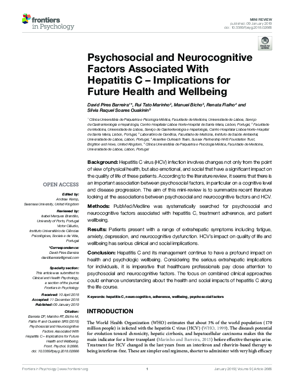 (PDF) Psychosocial and Neurocognitive Factors Associated With Hepatitis ...
