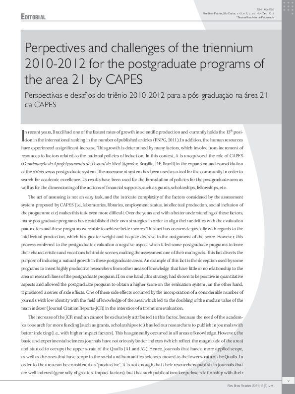 (PDF) Perpectives and challenges of the triennium 2010-2012 for the ...