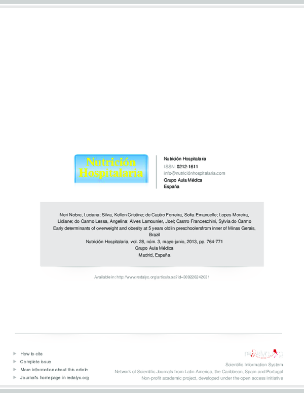(PDF) Early determinants of overweight and obesity at 5 years old in ...