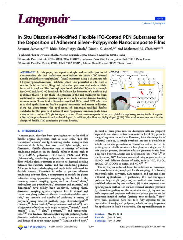 (PDF) In situ diazonium-modified flexible ITO-coated PEN substrates for ...