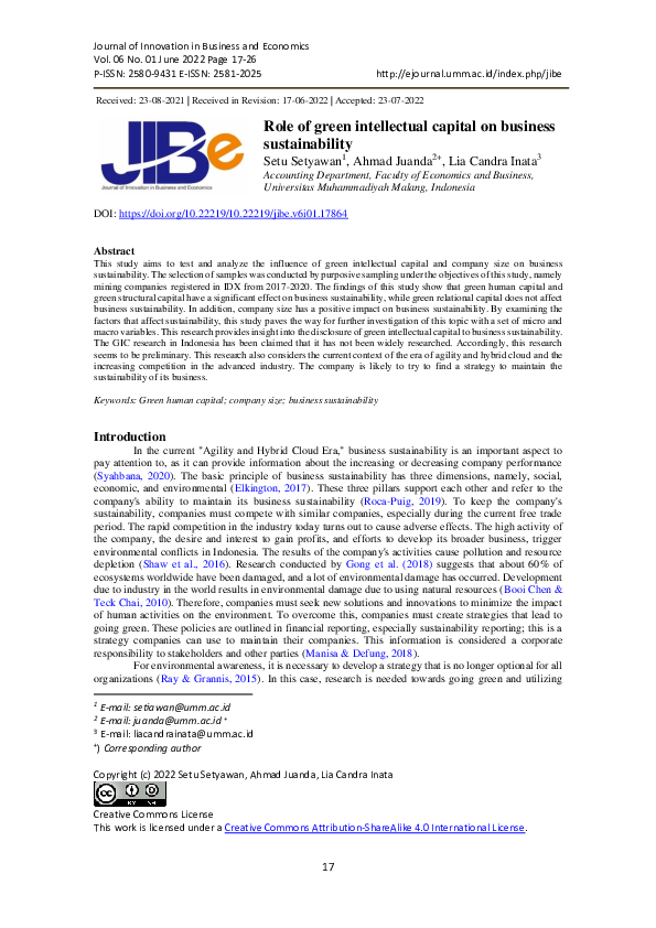 (PDF) Role of green intellectual capital and company size on business ...