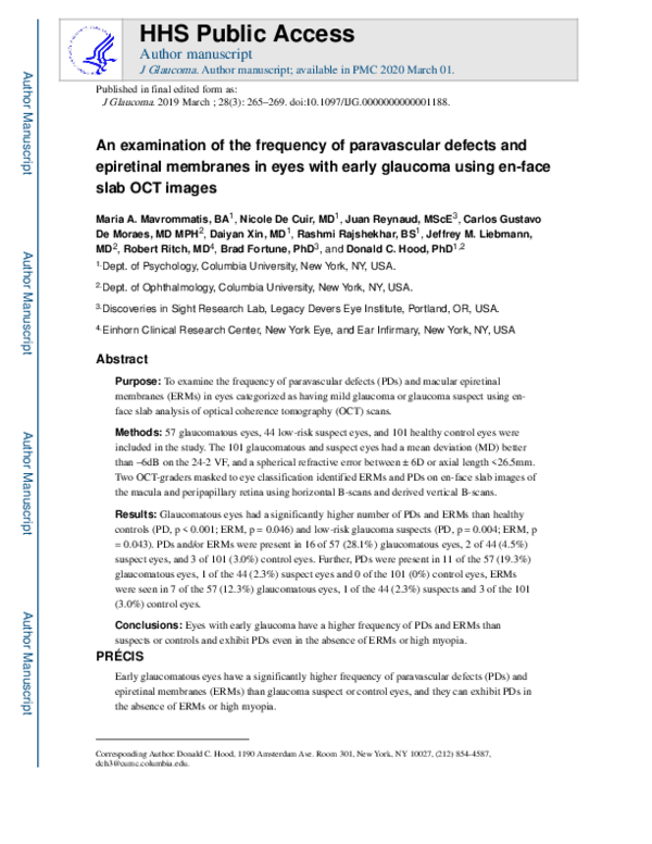 (PDF) An Examination of the Frequency of Paravascular Defects and ...