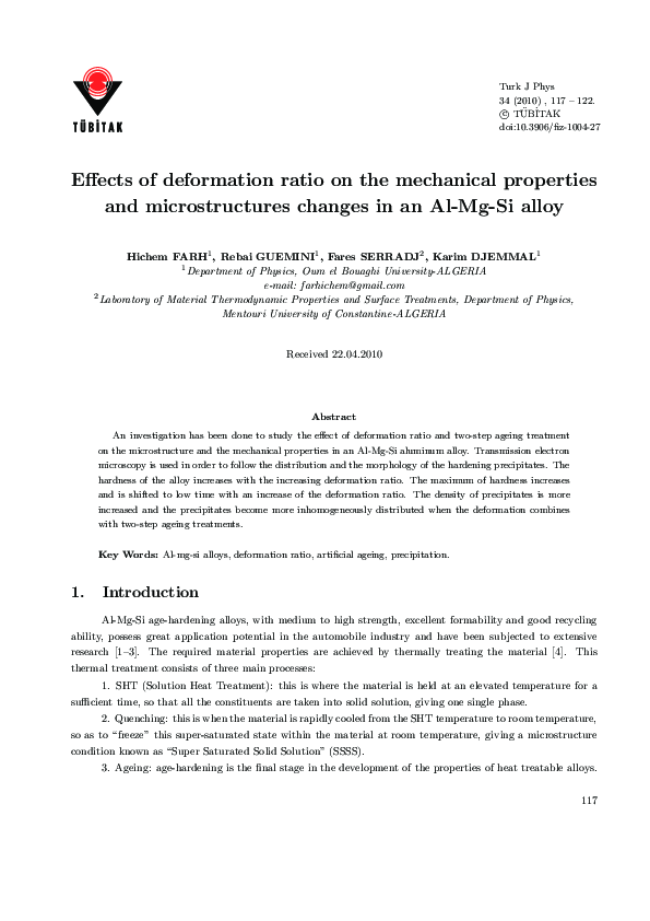(PDF) Effects of deformation ratio on the mechanical properties and ...