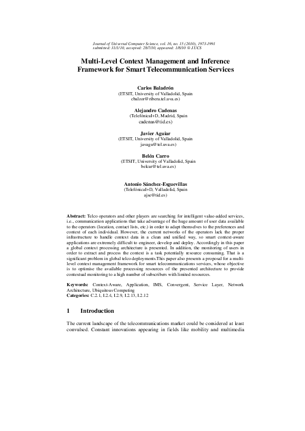 (PDF) Multi-Level Context Management and Inference Framework for Smart ...