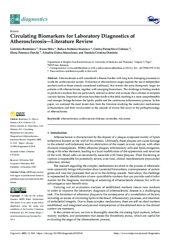 (PDF) Circulating Biomarkers for Laboratory Diagnostics of ...