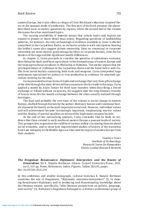 (PDF) Review of _The Dragoman Renaissance: Diplomatic Interpreters and ...