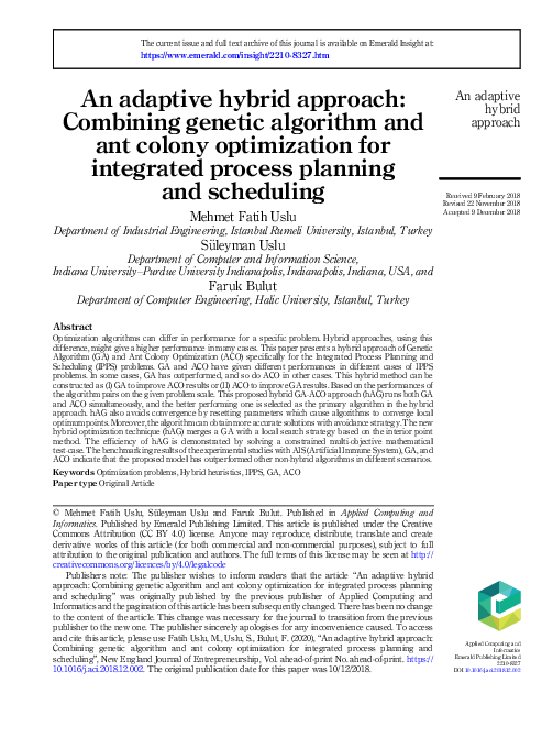 (PDF) An adaptive hybrid approach: Combining genetic algorithm and ant ...