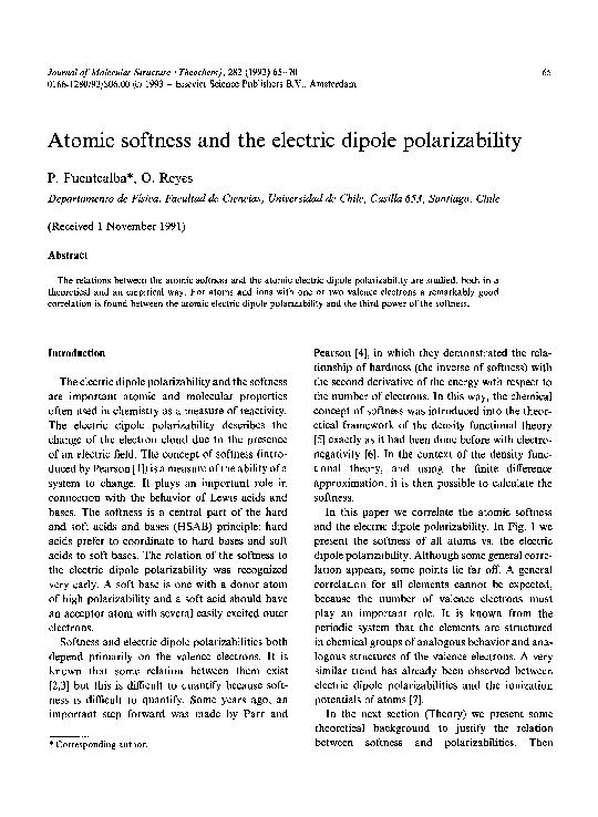 (PDF) Atomic softness and the electric dipole polarizability