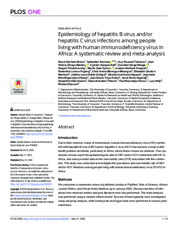 (PDF) Epidemiology of hepatitis B virus and/or hepatitis C virus ...