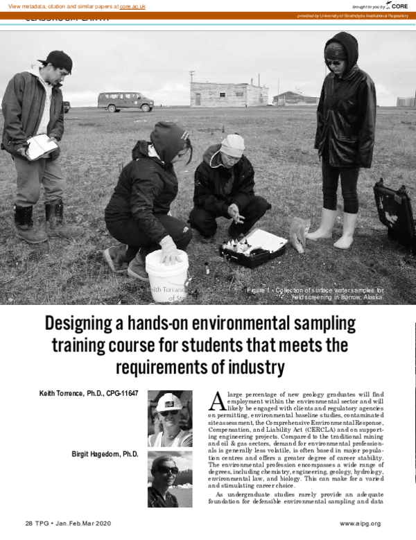(PDF) Designing a hands-on environmental sampling training course for ...