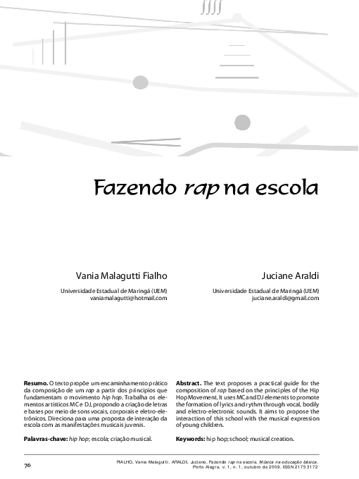 (PDF) Fazendo rap na escola