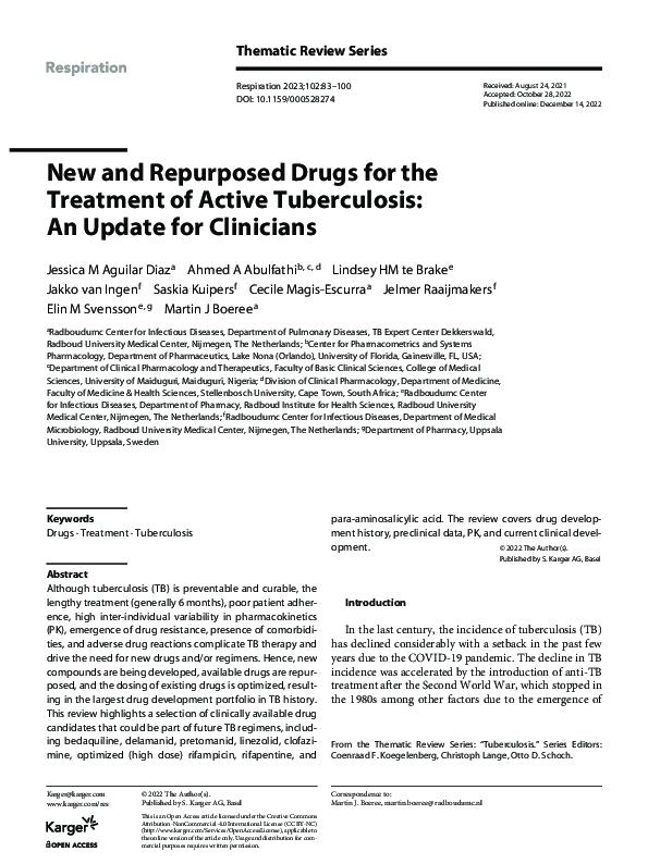 (PDF) New and Repurposed Drugs for the Treatment of Active Tuberculosis ...