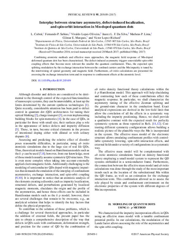 (PDF) Interplay between structure asymmetry, defect-induced ...