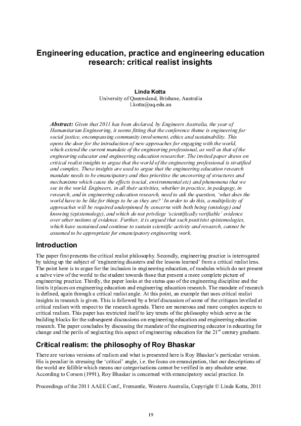 (PDF) Engineering education, practice and engineering education ...