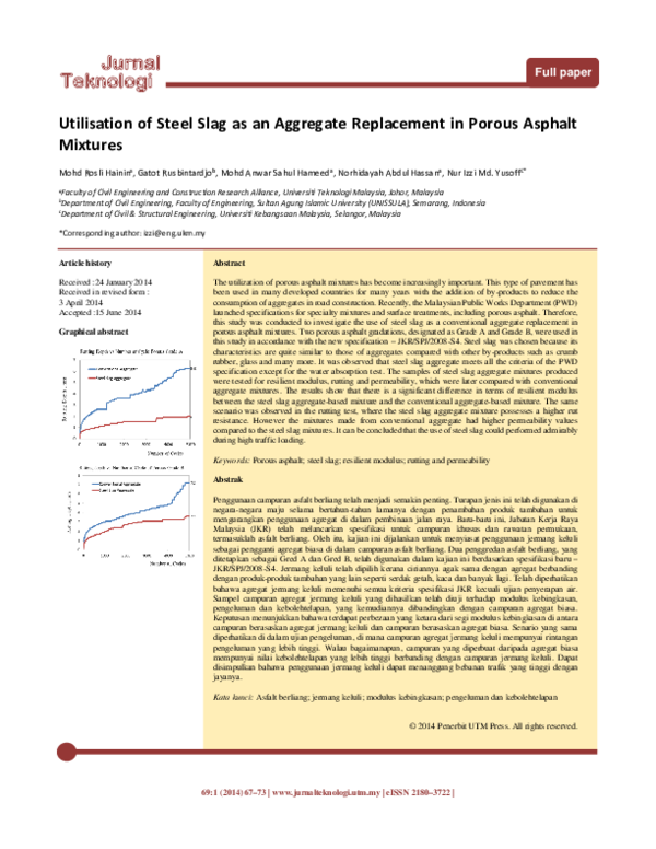(PDF) Utilisation of Steel Slag as an Aggregate Replacement in Porous ...