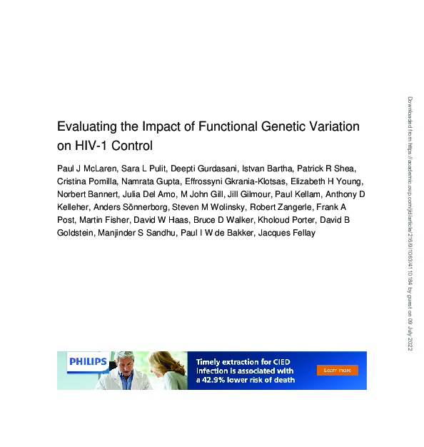 (PDF) Evaluating the Impact of Functional Genetic Variation on HIV-1 ...