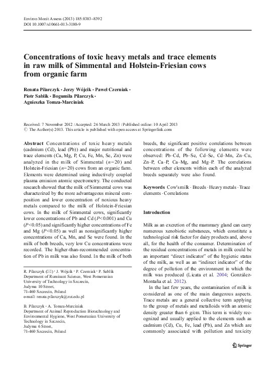(PDF) Concentrations of toxic heavy metals and trace elements in raw ...