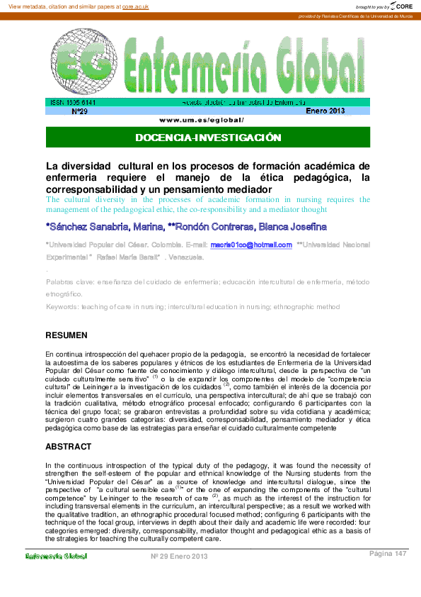 (PDF) La diversidad cultural en los procesos de formación académica de ...