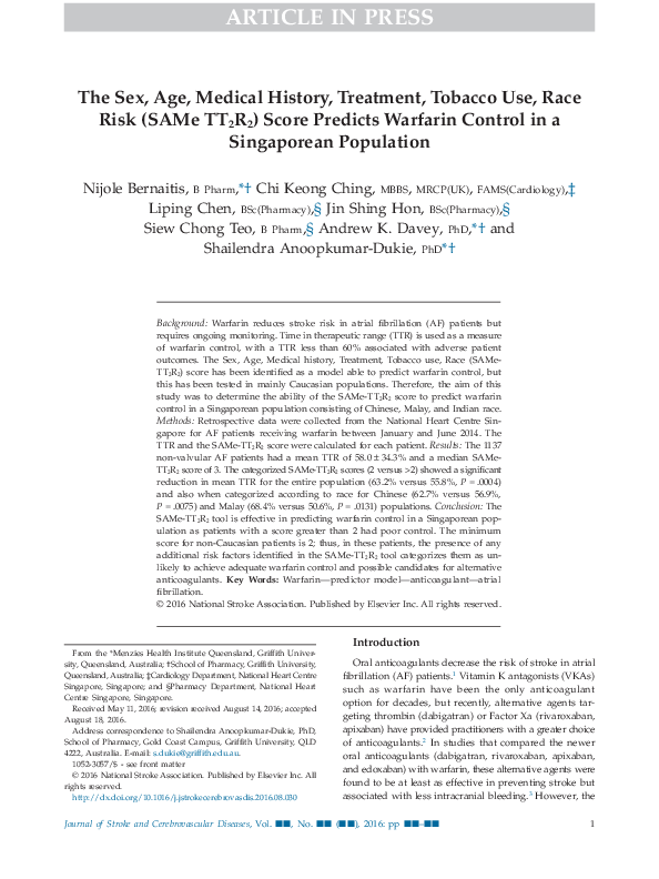 (PDF) The Sex, Age, Medical History, Treatment, Tobacco Use, Race Risk ...
