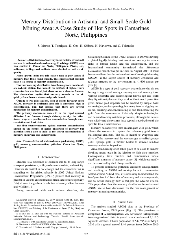 (PDF) Mercury Distribution in Artisanal and Small-Scale Gold Mining ...
