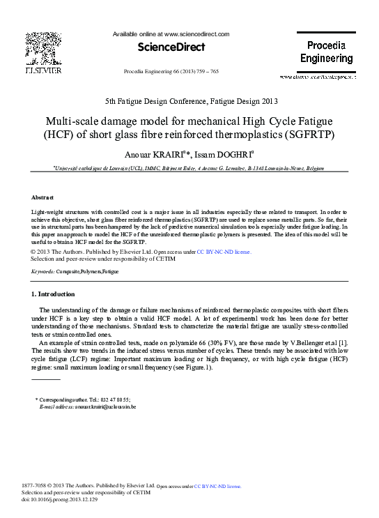 (PDF) Multi-scale Damage Model for Mechanical High Cycle Fatigue (HCF ...