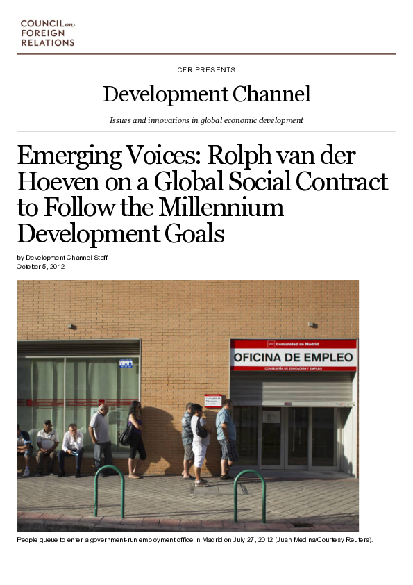 (PDF) Emerging Voices: Rolph van der Hoeven on a Global Social Contract ...