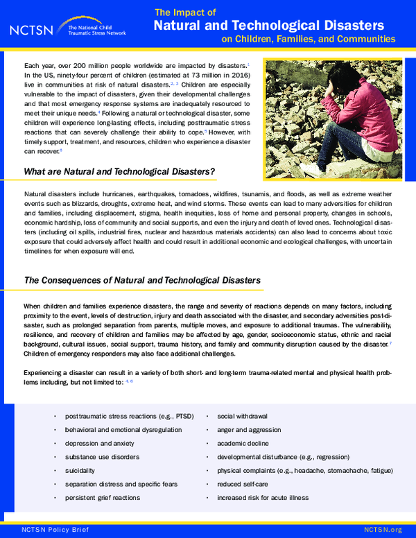 Pdf Natural And Technological Disasters Daya Somasundaram