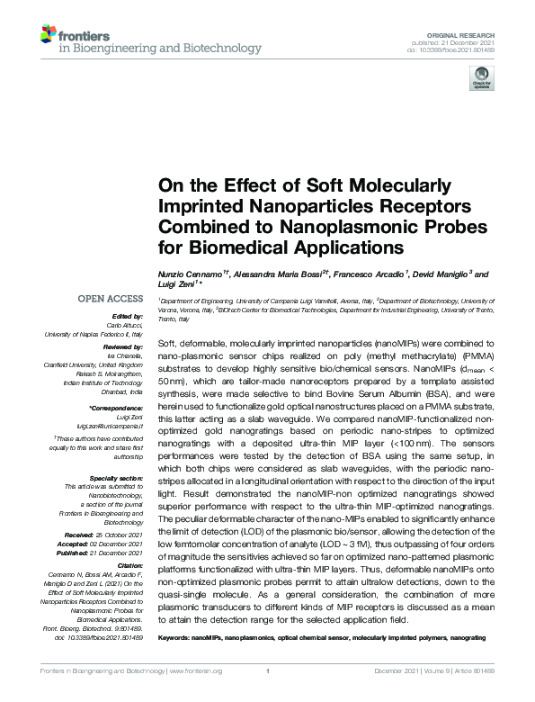 (PDF) On the Effect of Soft Molecularly Imprinted Nanoparticles ...