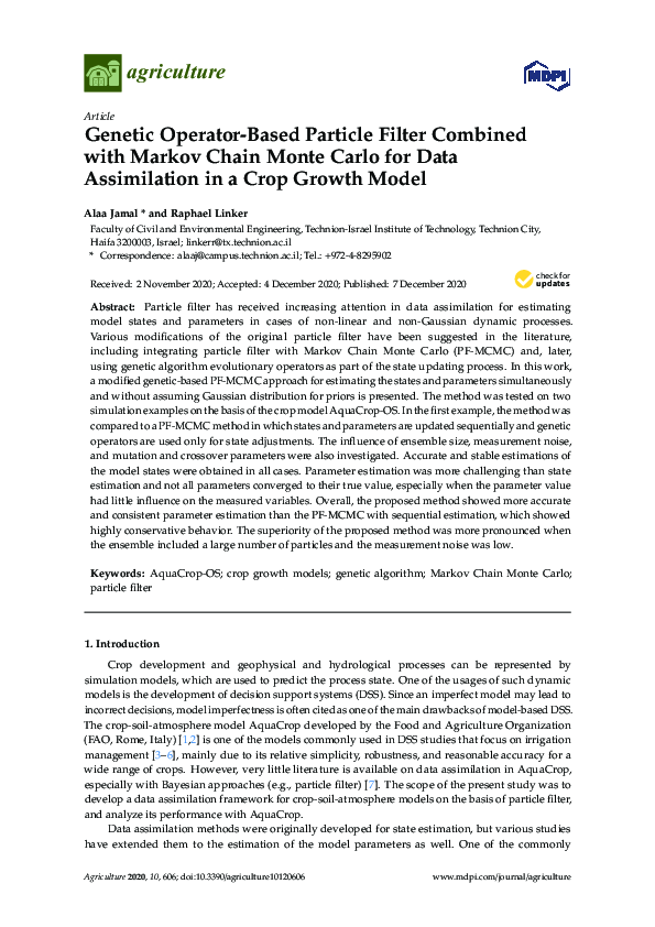 (PDF) Genetic Operator-Based Particle Filter Combined with Markov Chain ...
