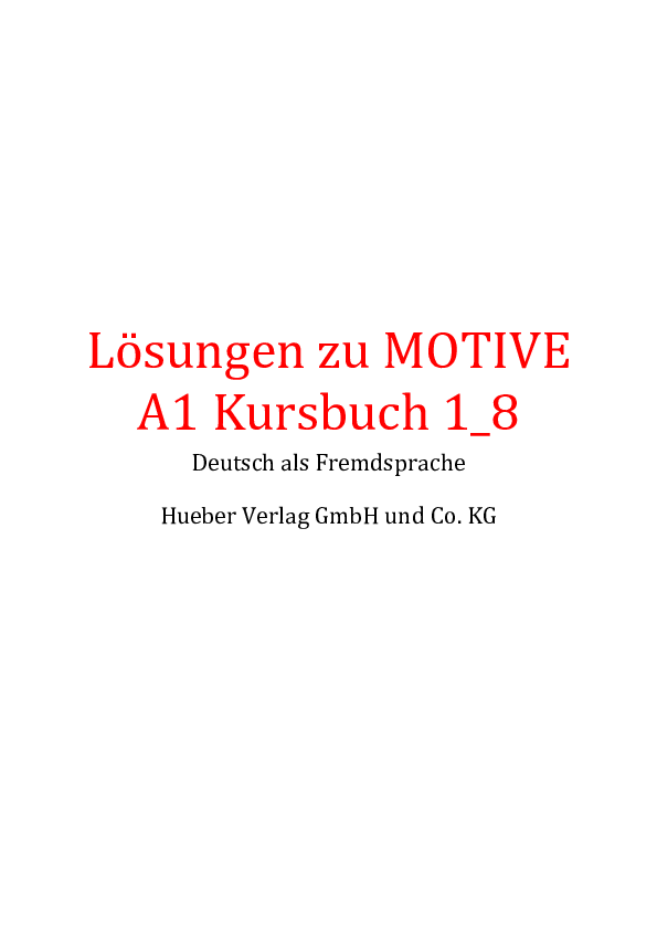 (PDF) MOTIVE A1 Kursbuch Lektion 1 8 Loesungen Lera Lera Academia.edu