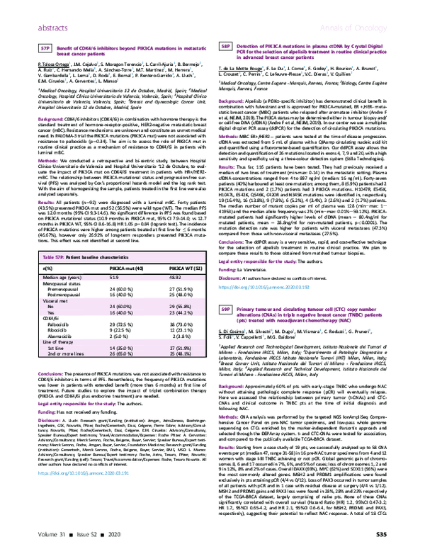 (PDF) 58P Detection of PIK3CA mutations in plasma ctDNA by Crystal ...