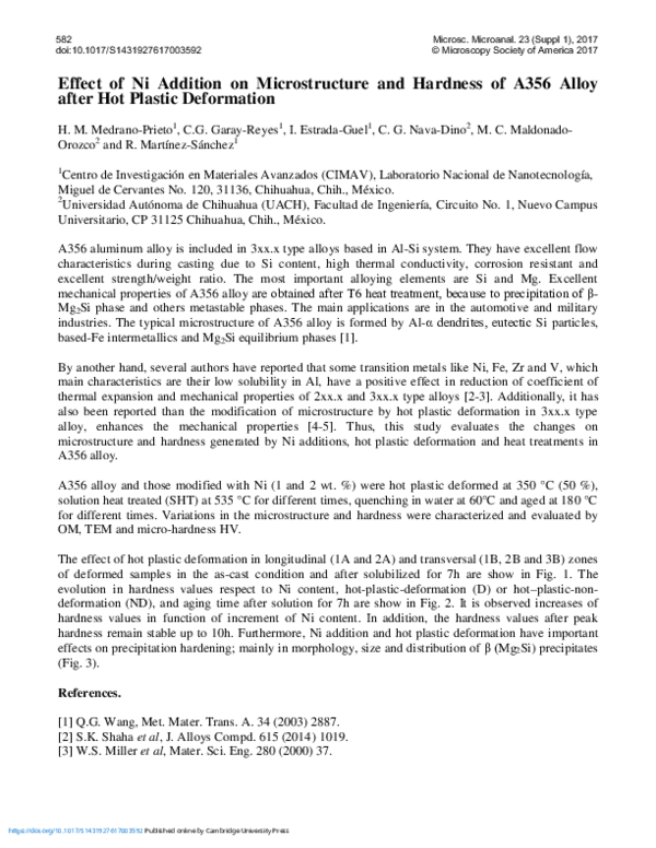 (PDF) Effect of Ni Addition on Microstructure and Hardness of A356 ...