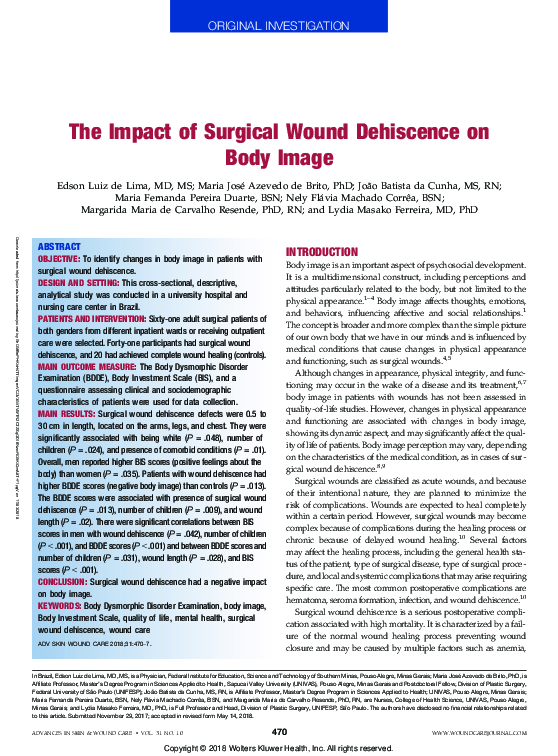 (PDF) The Impact of Surgical Wound Dehiscence on Body Image Edson