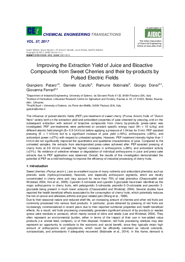 (PDF) Improving the Extraction Yield of Juice and Bioactive Compounds ...