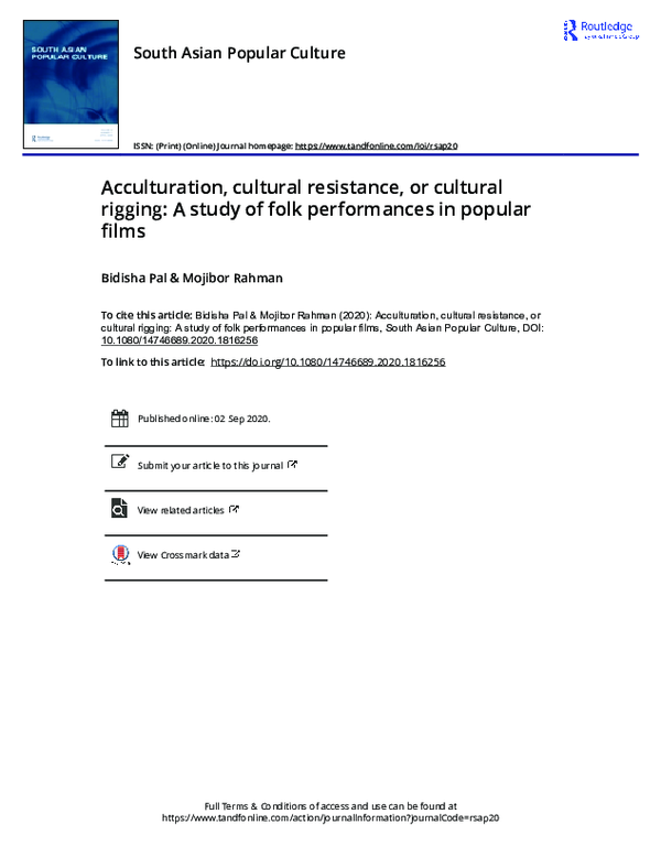 (PDF) Acculturation, cultural resistance, or cultural rigging: A study ...