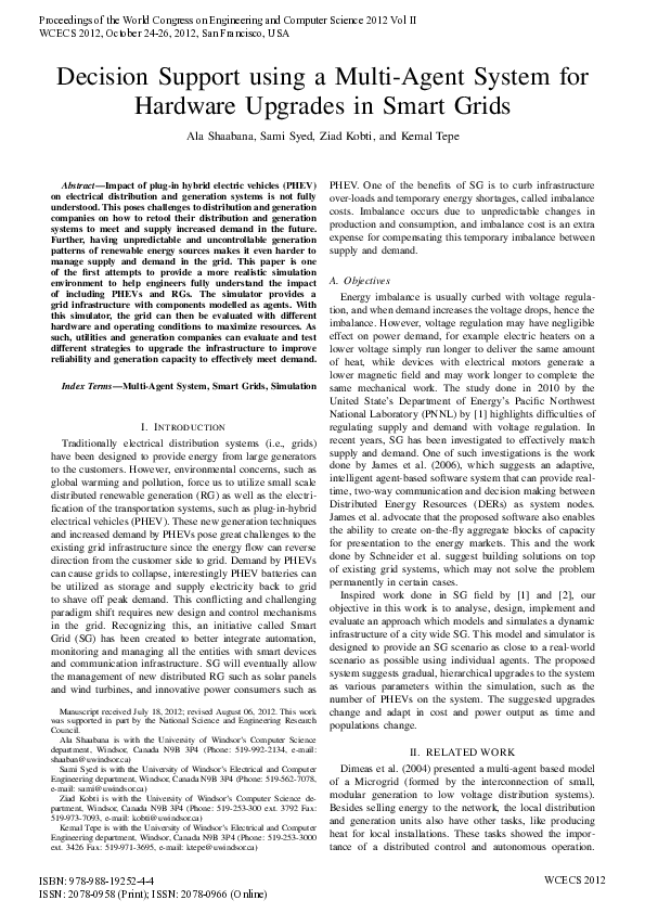 (PDF) Decision support using a multi-agent system for hardware upgrades ...