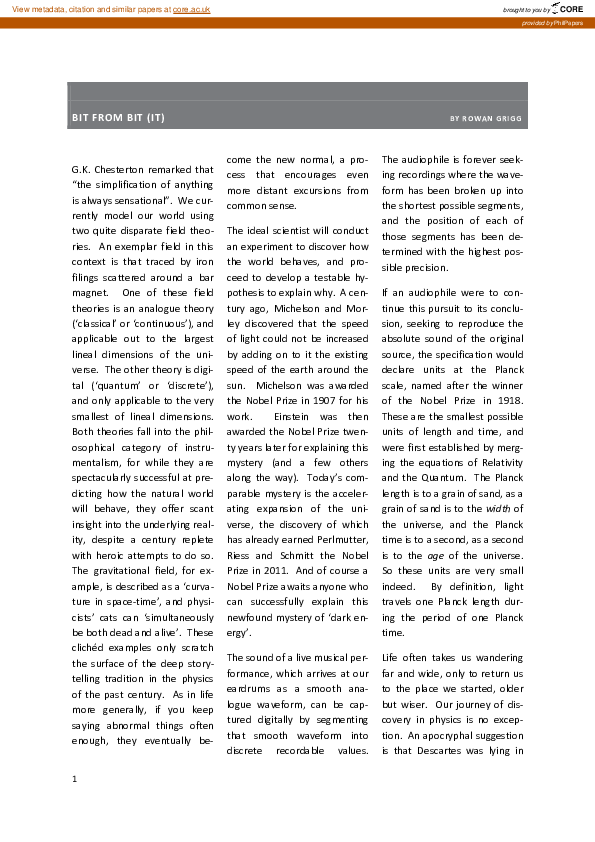 (PDF) BIT from BIT (IT)