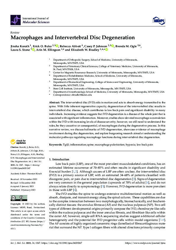 (PDF) Macrophages and Intervertebral Disc Degeneration