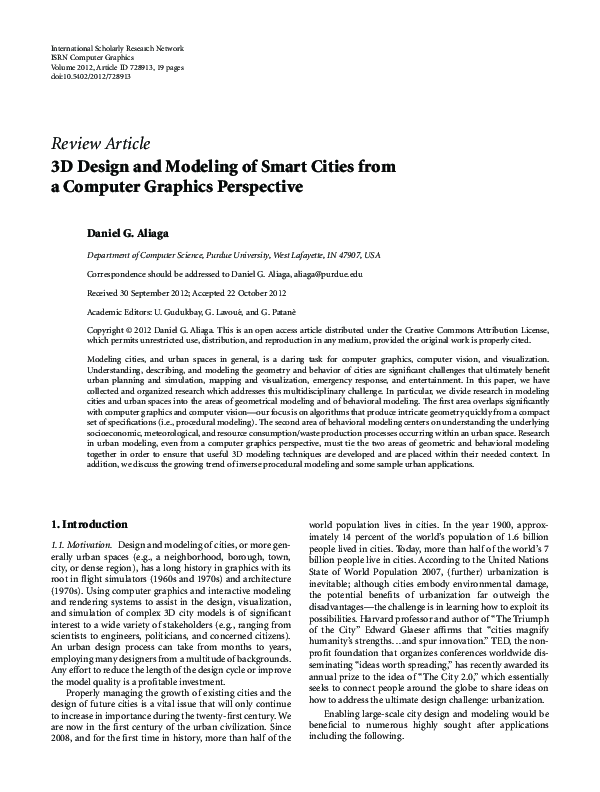 (PDF) 3D Design and Modeling of Smart Cities from a Computer Graphics ...