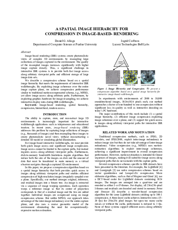 (PDF) A spatial image hierarchy for compression in image-based-rendering