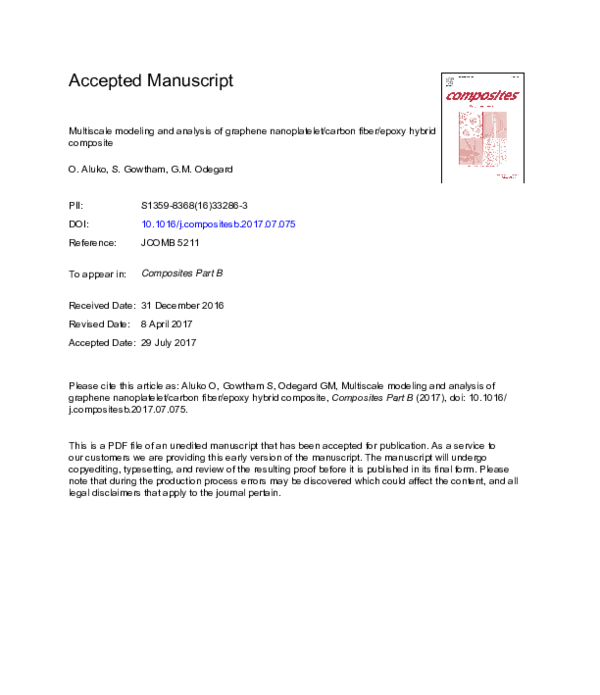 (PDF) Multiscale modeling and analysis of graphene nanoplatelet/carbon ...