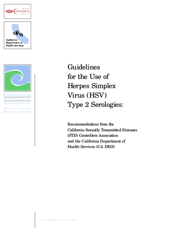 (PDF) Guidelines for the Use of Herpes Simplex Virus (HSV) Type 2