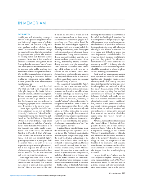 (PDF) David Apter