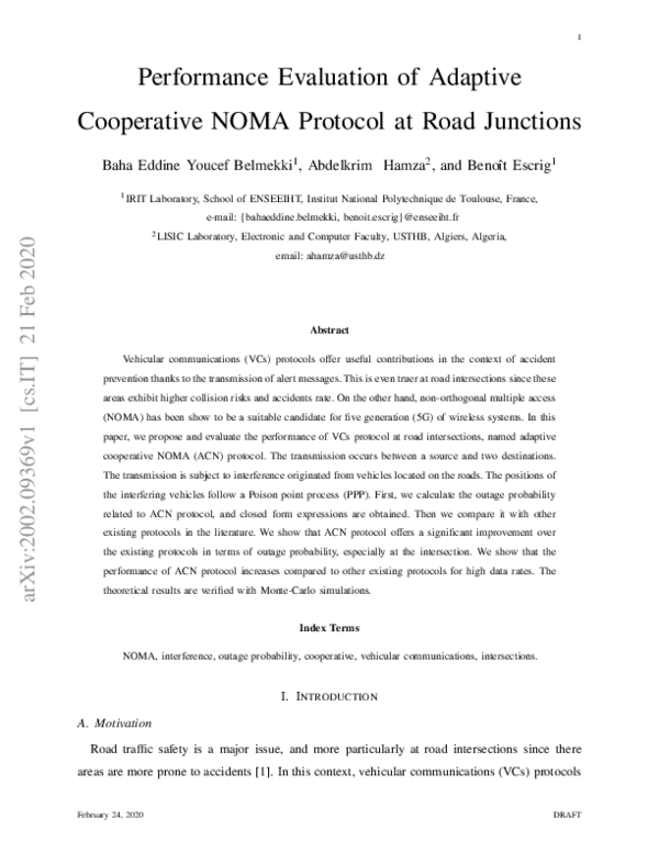 (PDF) Performance Evaluation of Adaptive Cooperative NOMA Protocol at ...